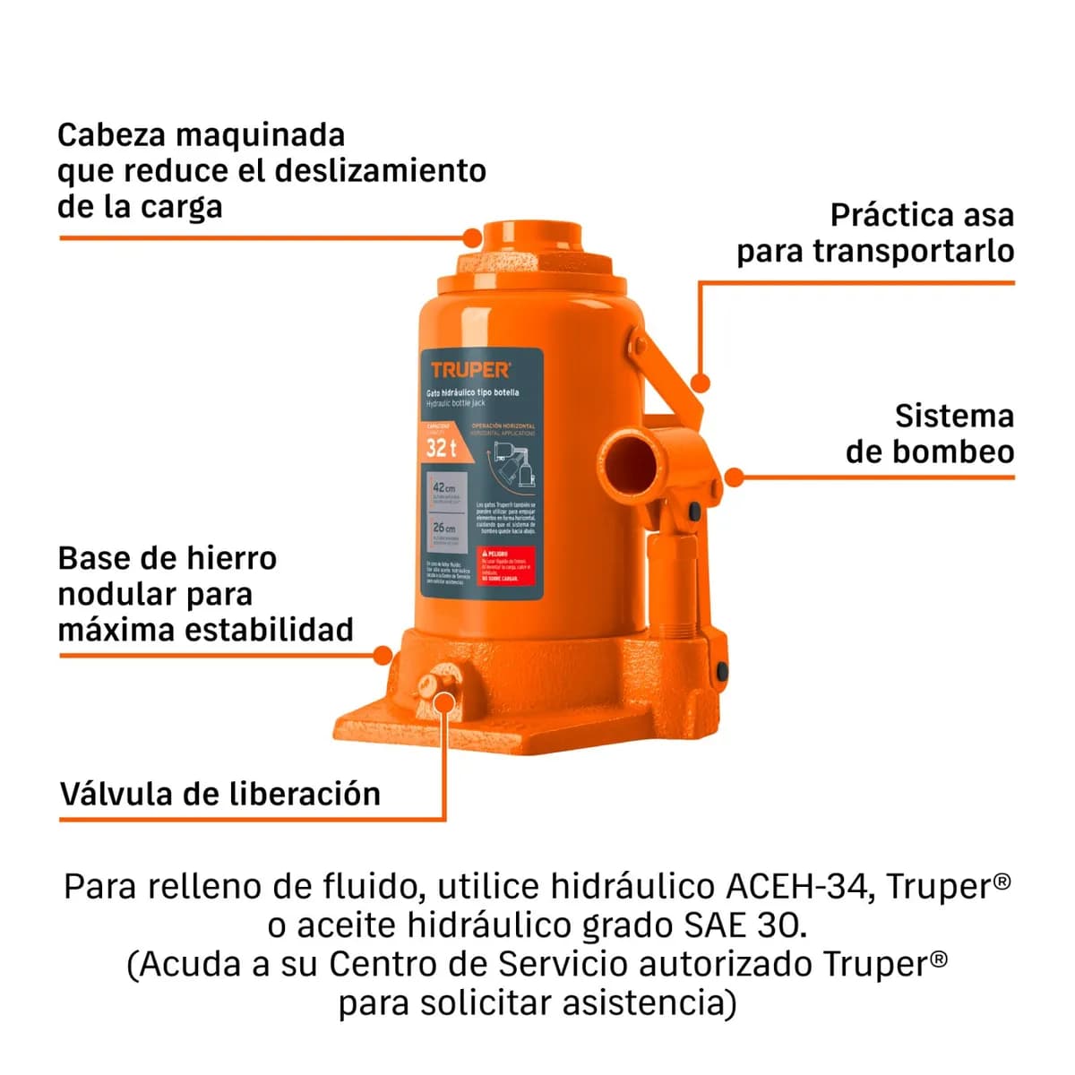 GATO HIDRAULICO 32 TON TRUPER GAT-32 14819