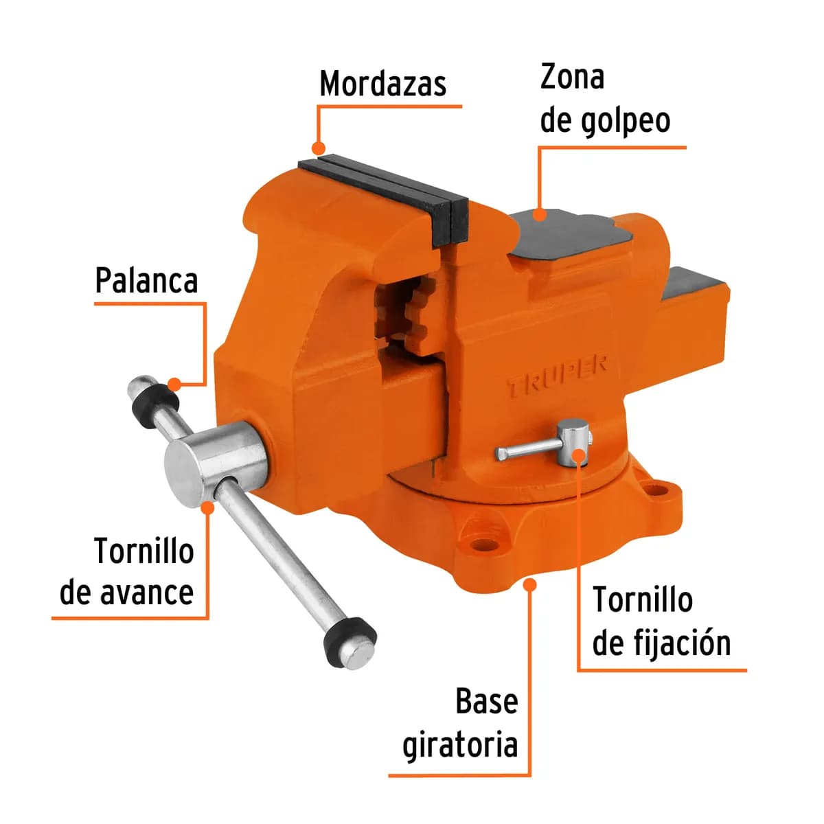 Prensa Banco Acero 4" GIRATORIA TRUPER TA-4 18592