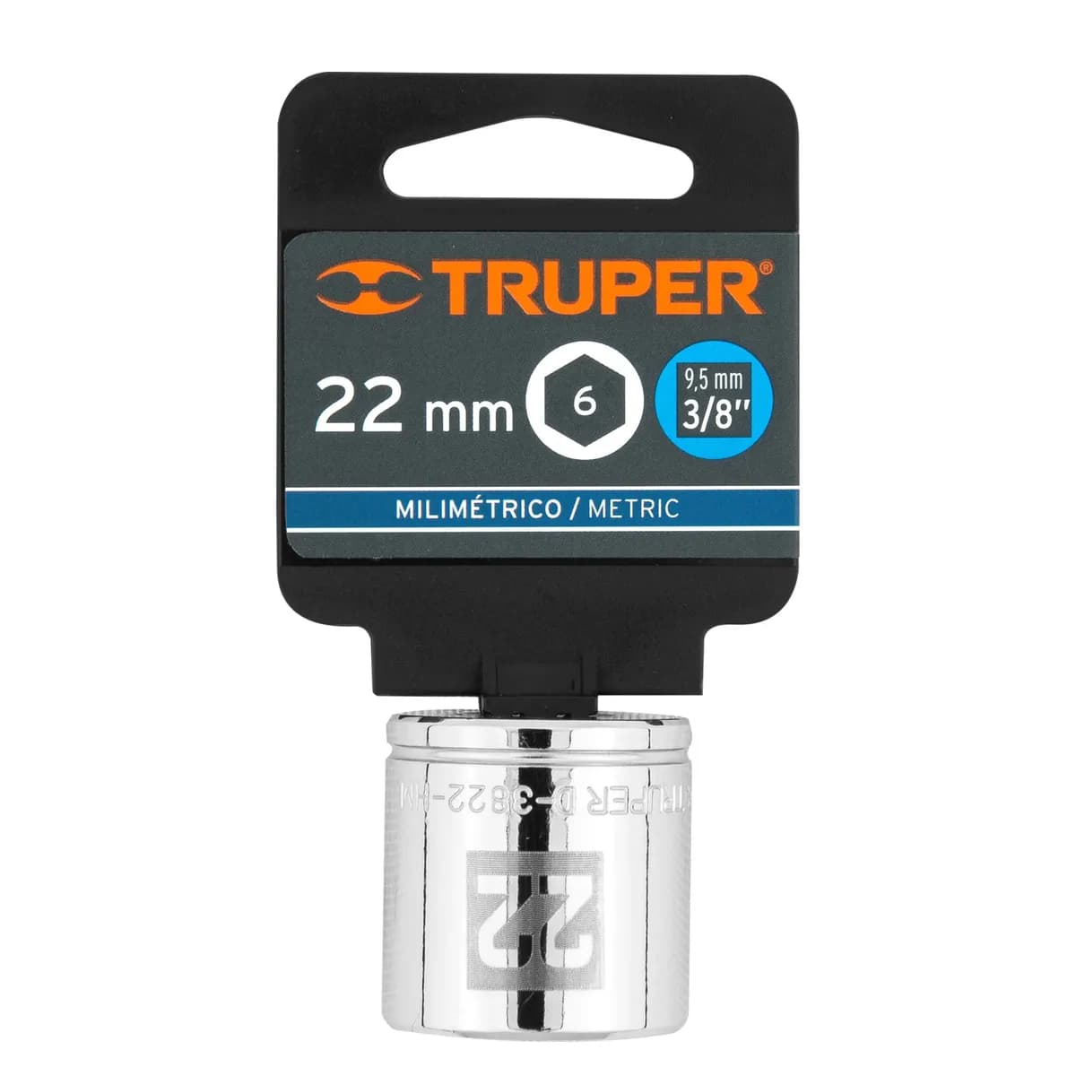 CUBO 22mm X 3/8 HEX TRUPER D-3822-HM 13686 MECANICO