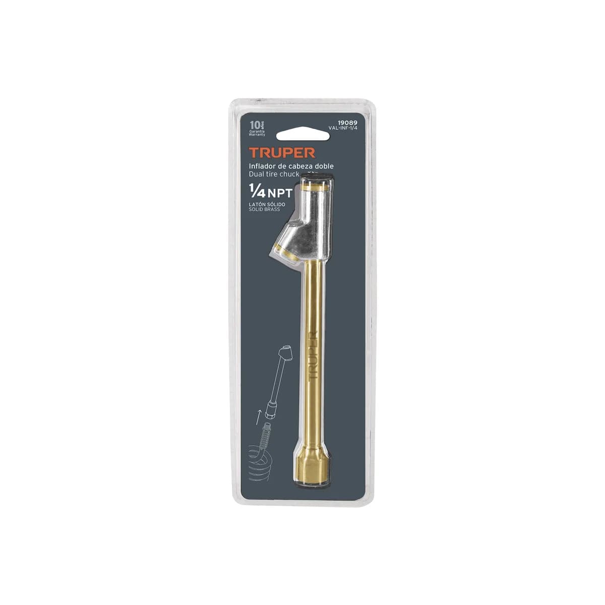 INFLADOR DOBLE TRUPER 1/4 NPT P AIRE val-inf-1/4 19089