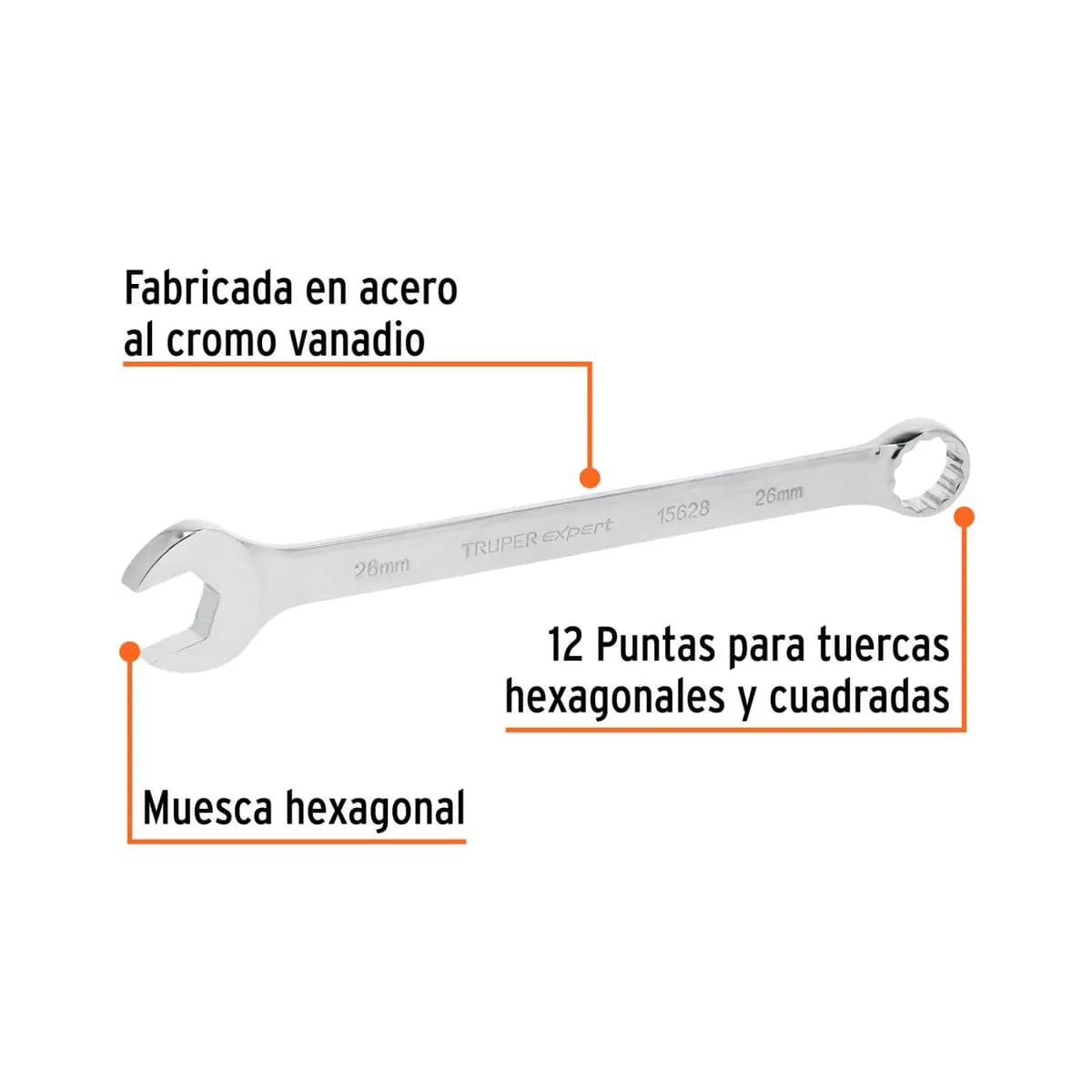 LLAVE COMBINADA 26MM TRUPER LL-1226M 15628