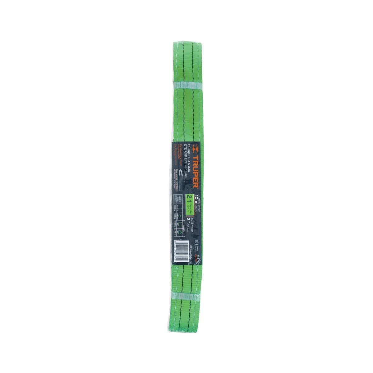 Eslinga 2pulgx10m 2ton TRUPER Verde Ojos planos ESLI-210 17871