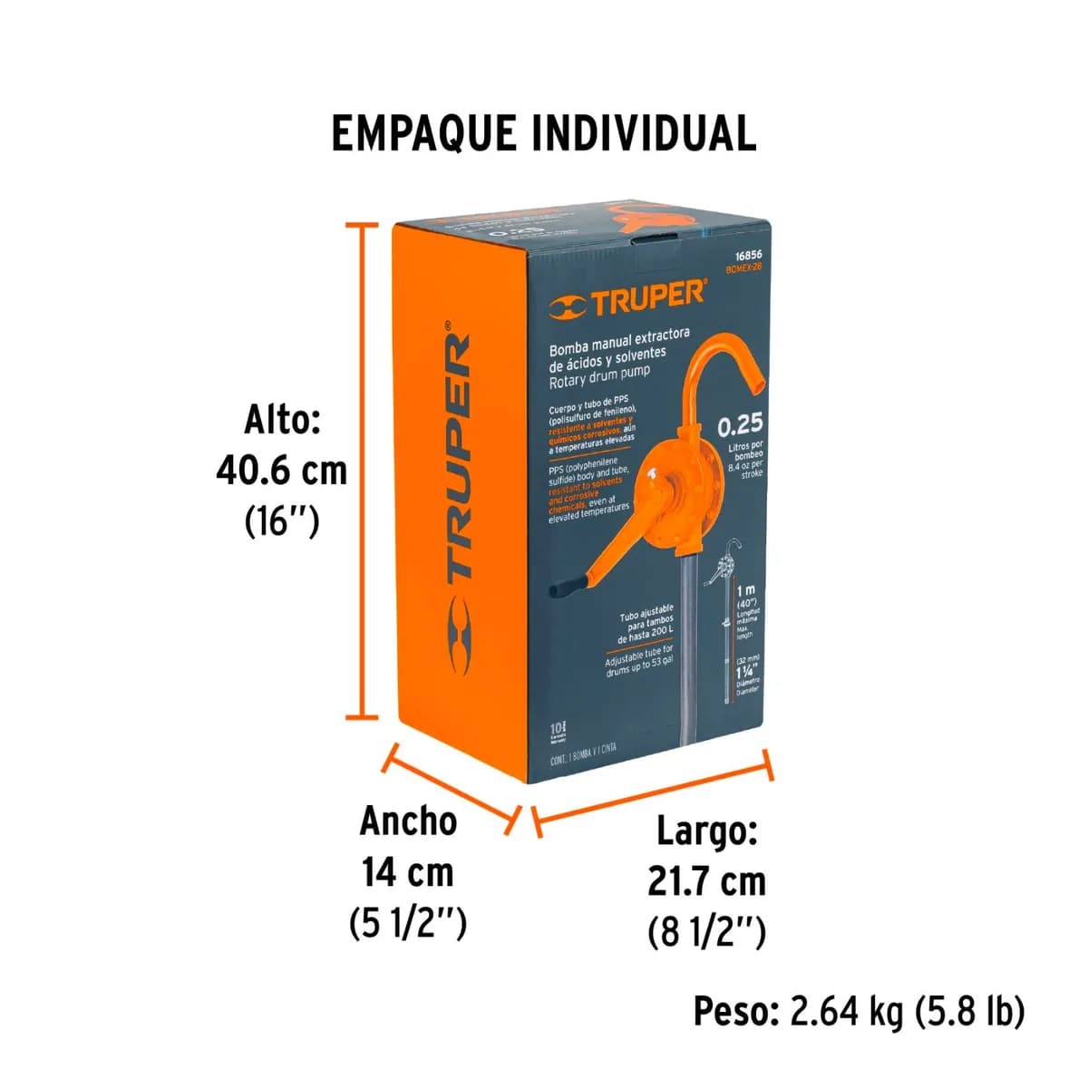 Bomba extractor acido, aceite, combustible Truper BOMEX-28 16856