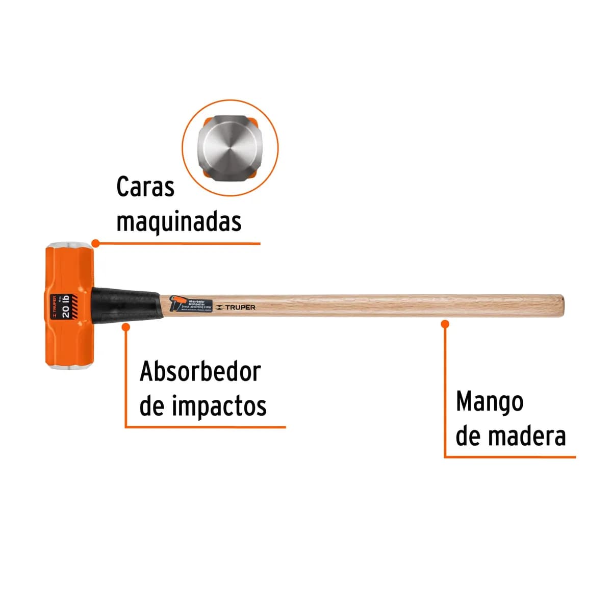 MASETA 20LBS TRUPER MANGO MADERA MD-20M 16516
