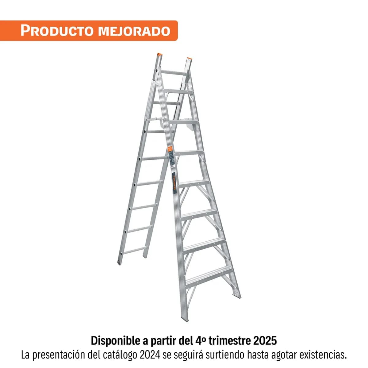 Escalera 13ft Aluminio 5 posicion Combinada(Tijera/Ext) 225lb TRUPER 16747