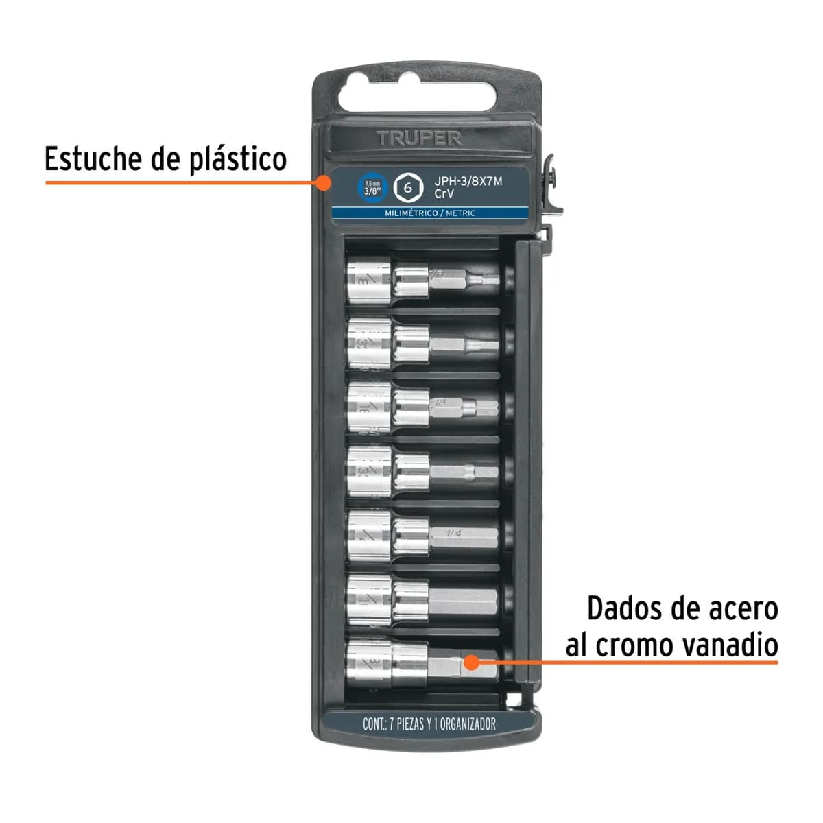 JGO PUNTAS 3/8 7PZAS TRUPER 14170