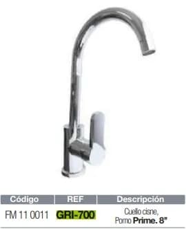 MEZCLADORA MONOMANDO FREGADERO PREMUN GRI-700 FERMETAL