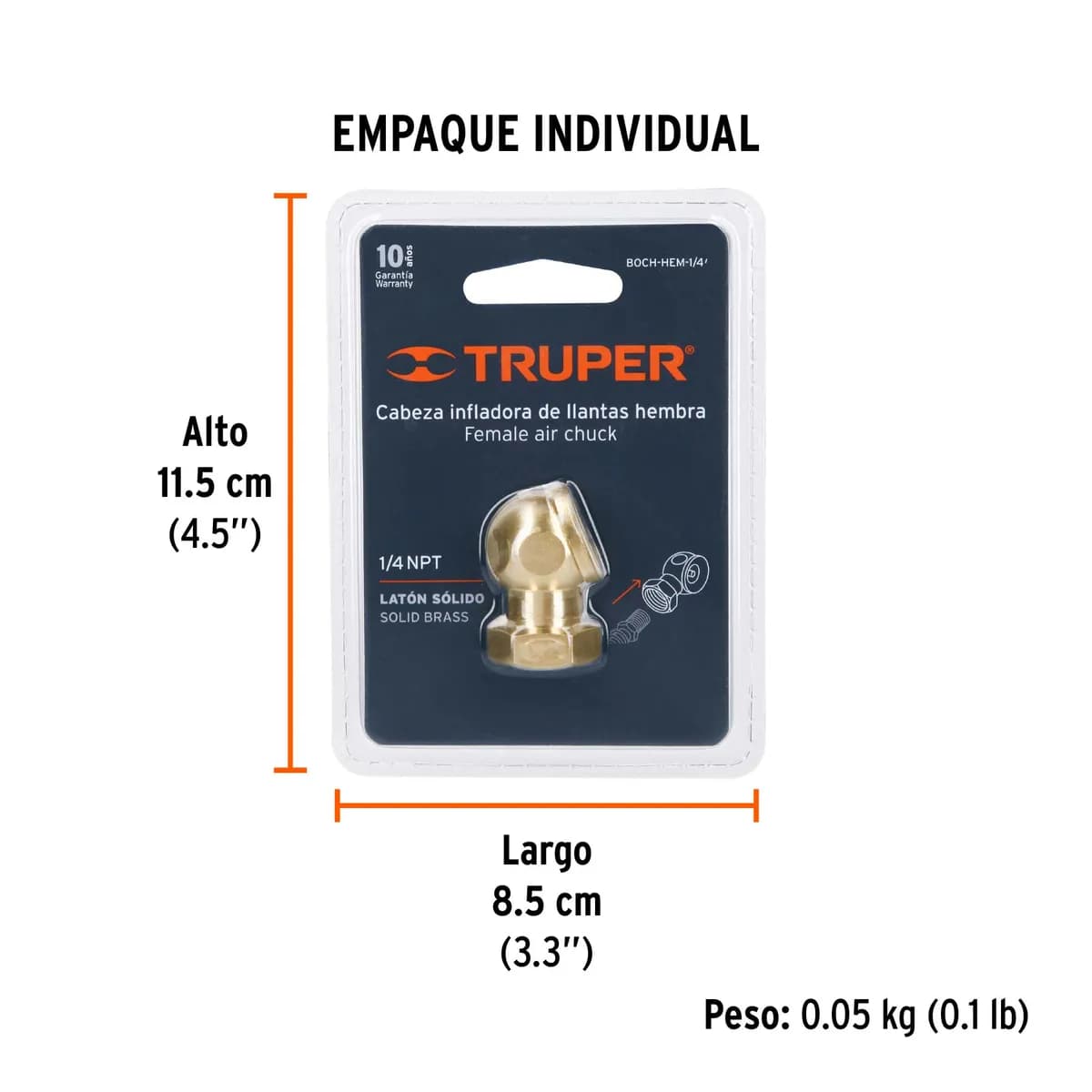CABEZA INFLADORA LLANTAS TRUPER HEMBRA 1/4NPT boch-hem-1/4 19088