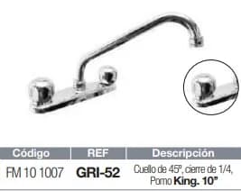 MEZCLADORA FREGADERO FERMETAL CROMADA GRI-52