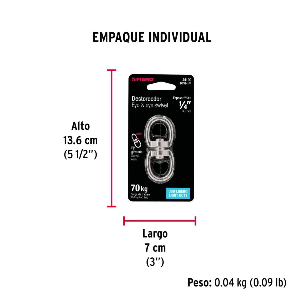 SACA VUELTA 1/4 TRUPER 44100 destorcedor p/cable