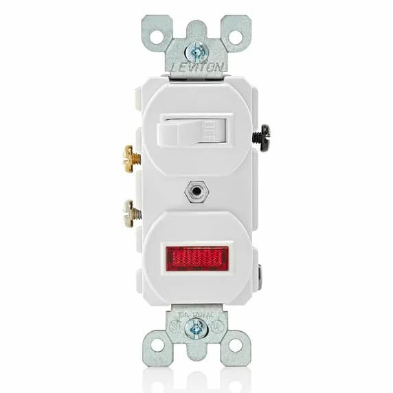 Interruptor Piloto 10A 125v LEVITON 5226-W SWITCH BLANCO 030298