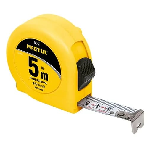 CINTA METRICA PRETUL 5MTR AMARILLA 21606