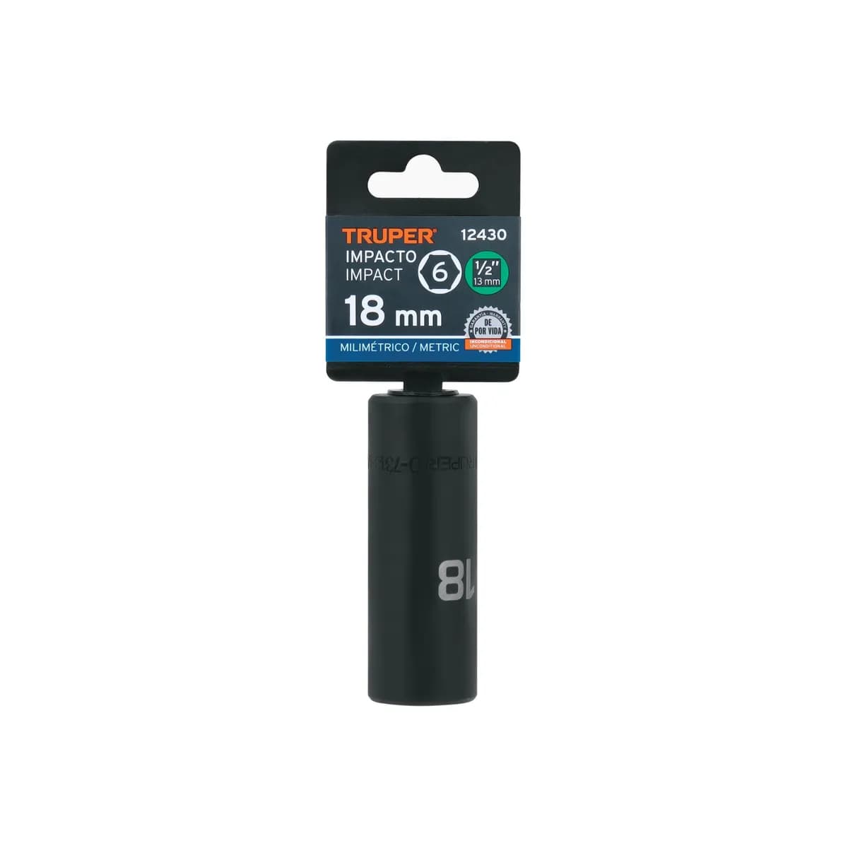 Cubo impacto largo 18MM X 1/2 MECANICO TRUPER 12430 D-7318-M