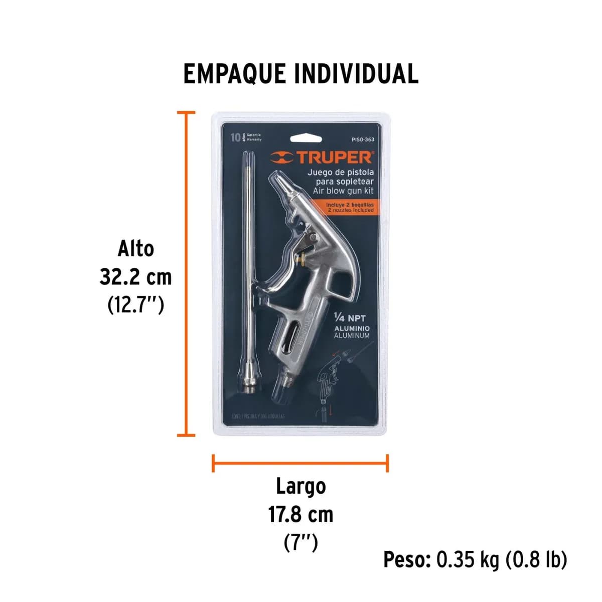 PISTOLA P/SOPLETEAR C/2BOQ TRUPER piso-363 10647