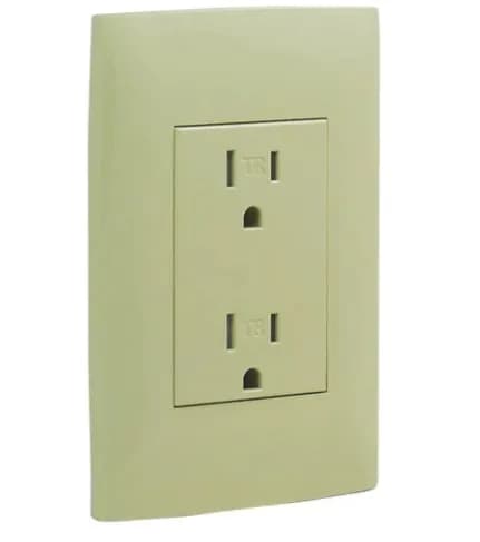 TOMACORRIENTE DOBLE C/TIER MARFIL CIEN LEVITON 006169