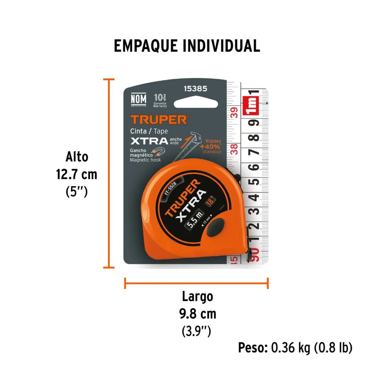 CINTA METRICA ANCHA TRUPER 5.5M FF-5528 15385