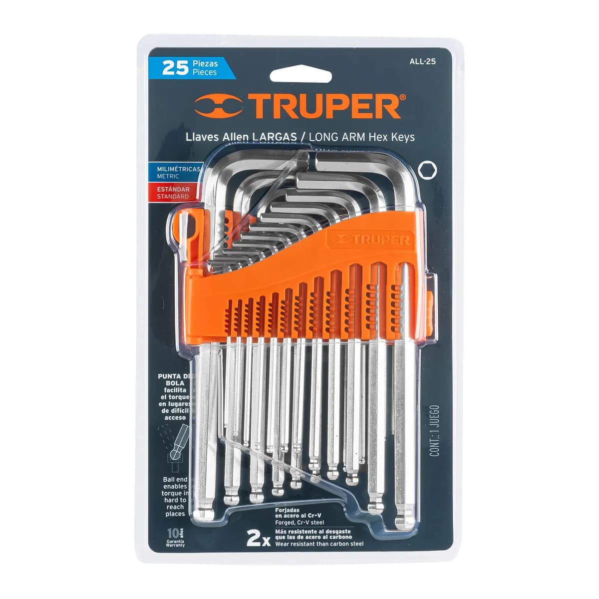 JUEGO LLAVE ALLEN 25/1 TRUPER ALL-25 15572 (25 piezas)