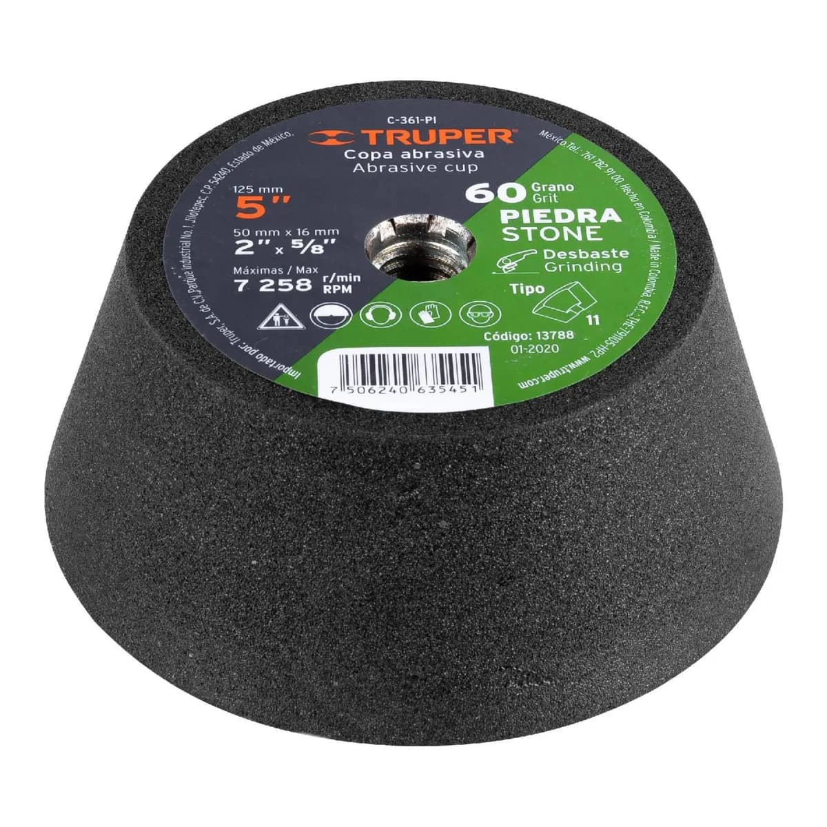 DISCO COPA TRUPER P/PULIR 5PULG #60 C-361-PI 13788