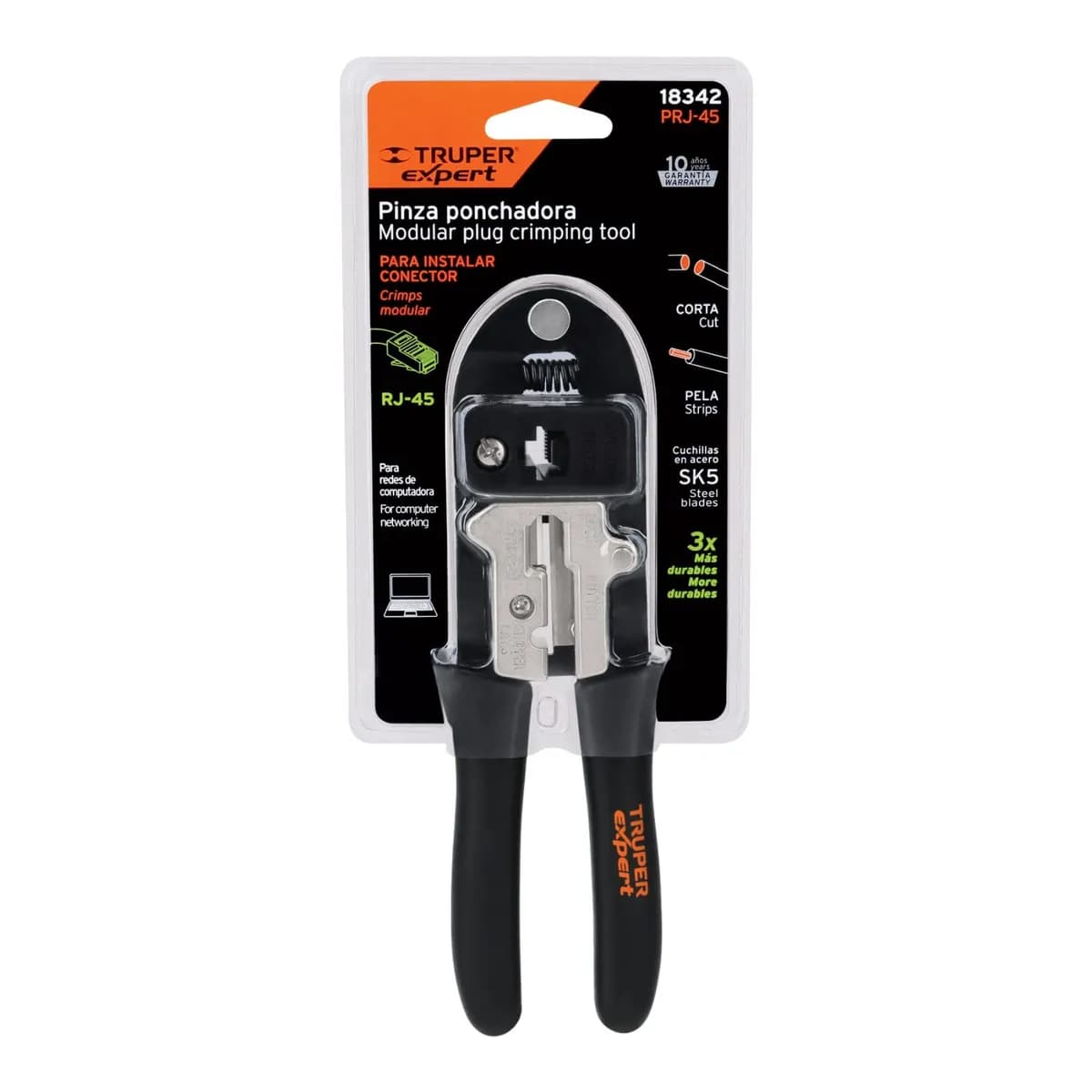 PINZA PELACABLES TRUPER 7-3/4 8PIN PR J-45 18342