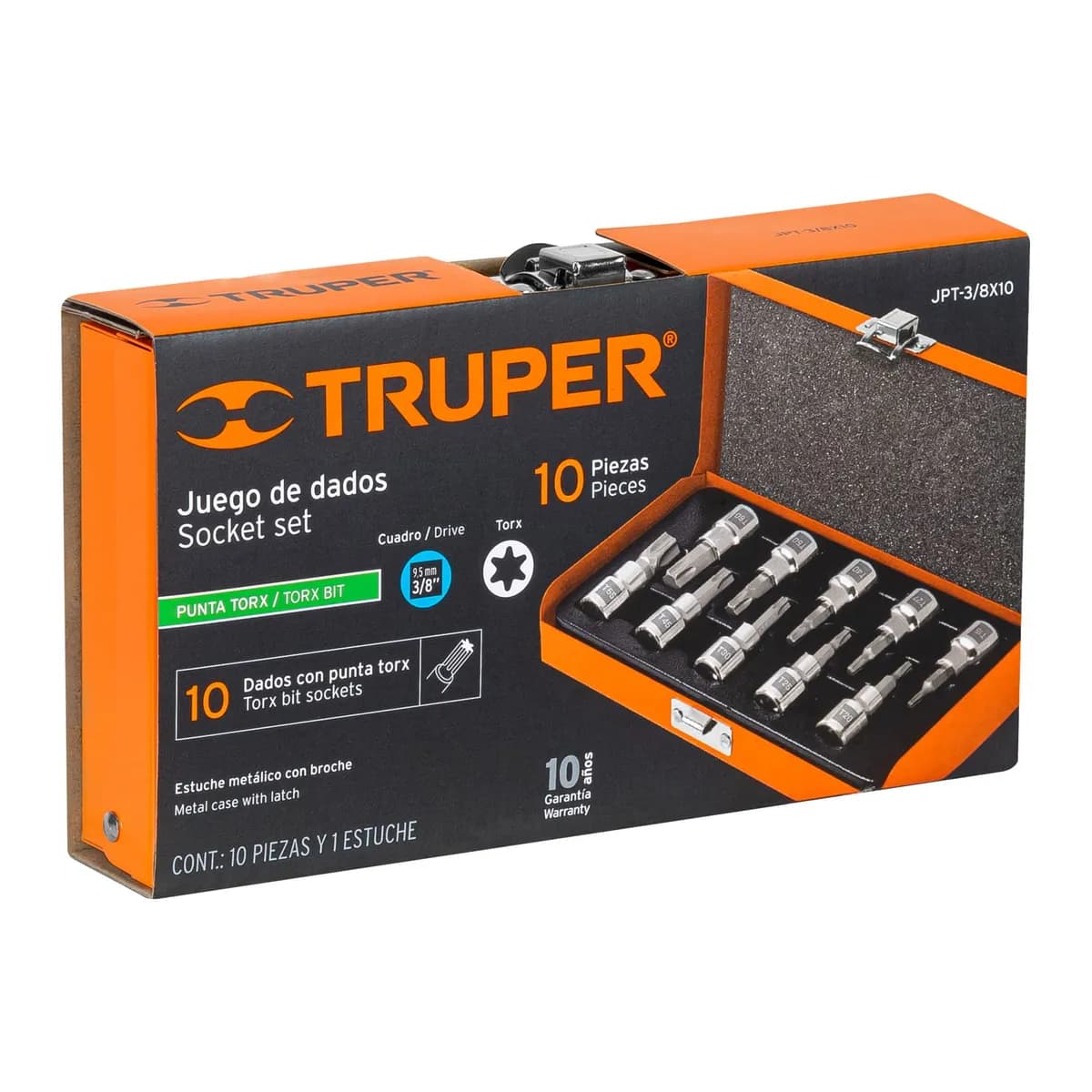 Juego Cubo TORX 10/1 T15-60 TRUPER mando 3/8 JPT-3/8X10 13976