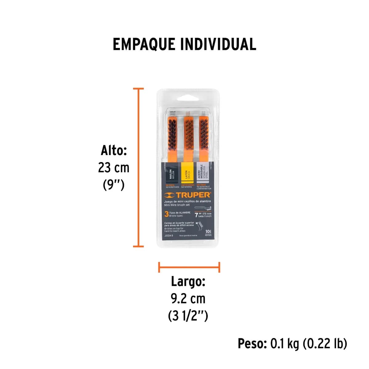 Mini Cepillos Alambre 3/1 TRUPER JCEA-3 10652 juego