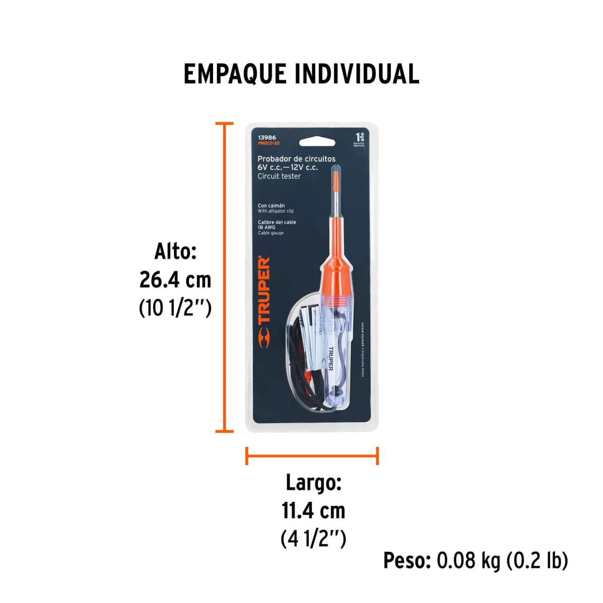 Probador de circuitos 6-12v TRUPER PROCO-20 T/LAPIZ 13986 voltaje punta prueba