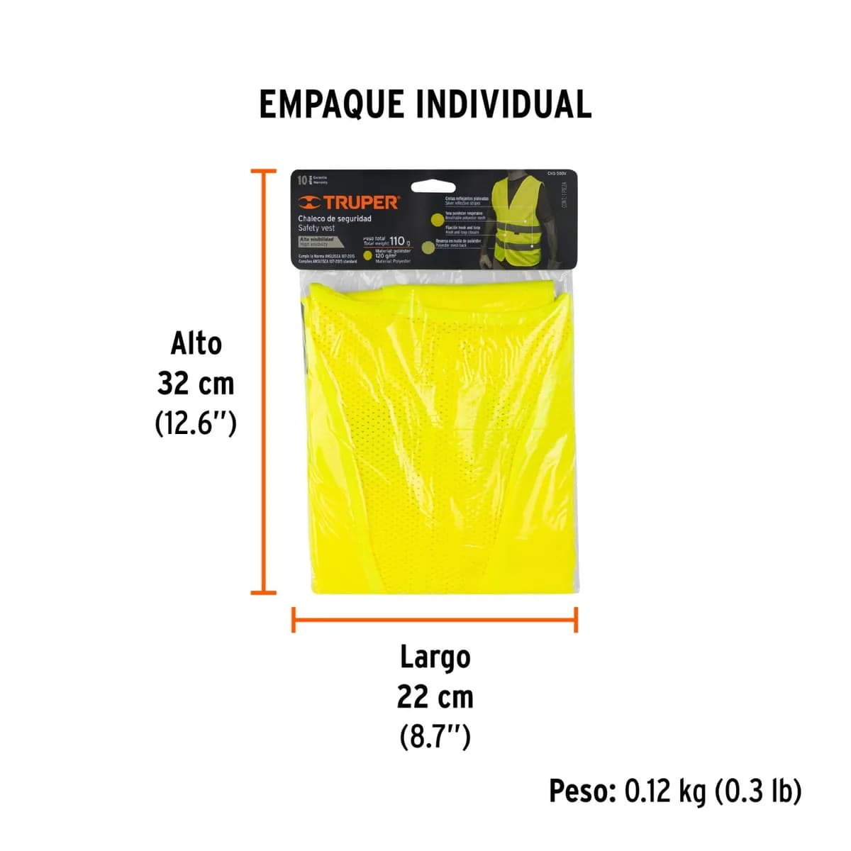 CHALECO SEG REFLE VERDE TRUPER CHS-500V 14425