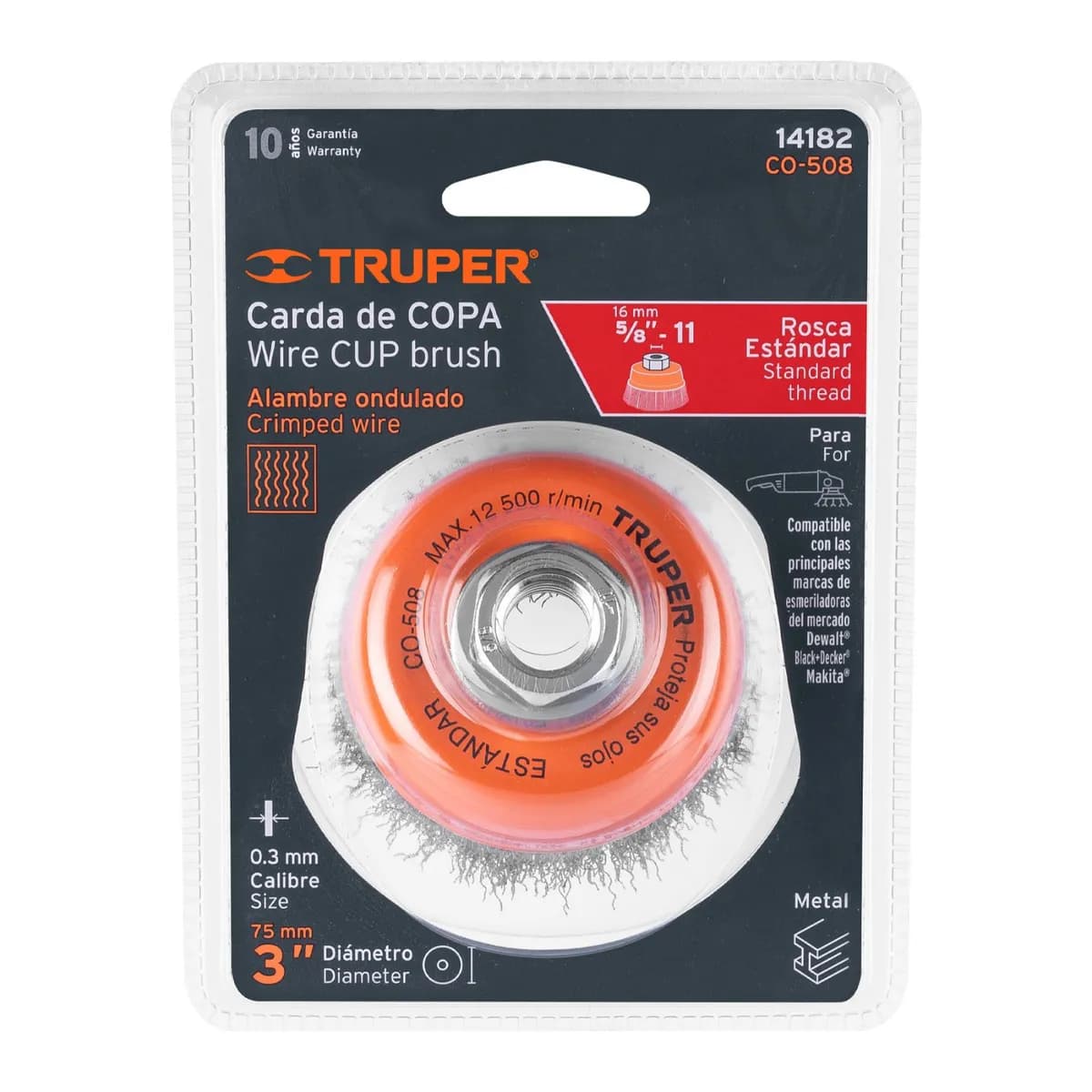 Cepillo copa 5/8-11 TRUPER #3 LISO 5/8 CO-508 14182