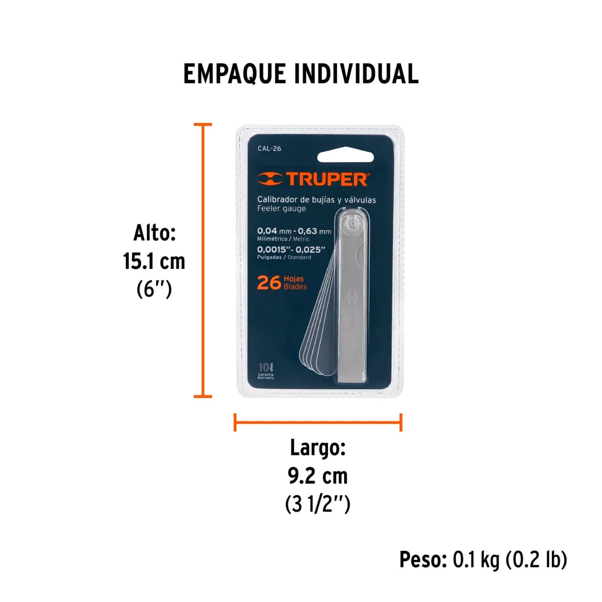 CALIBRADOR DE VALVULA CAL-26 TRUPER 14396