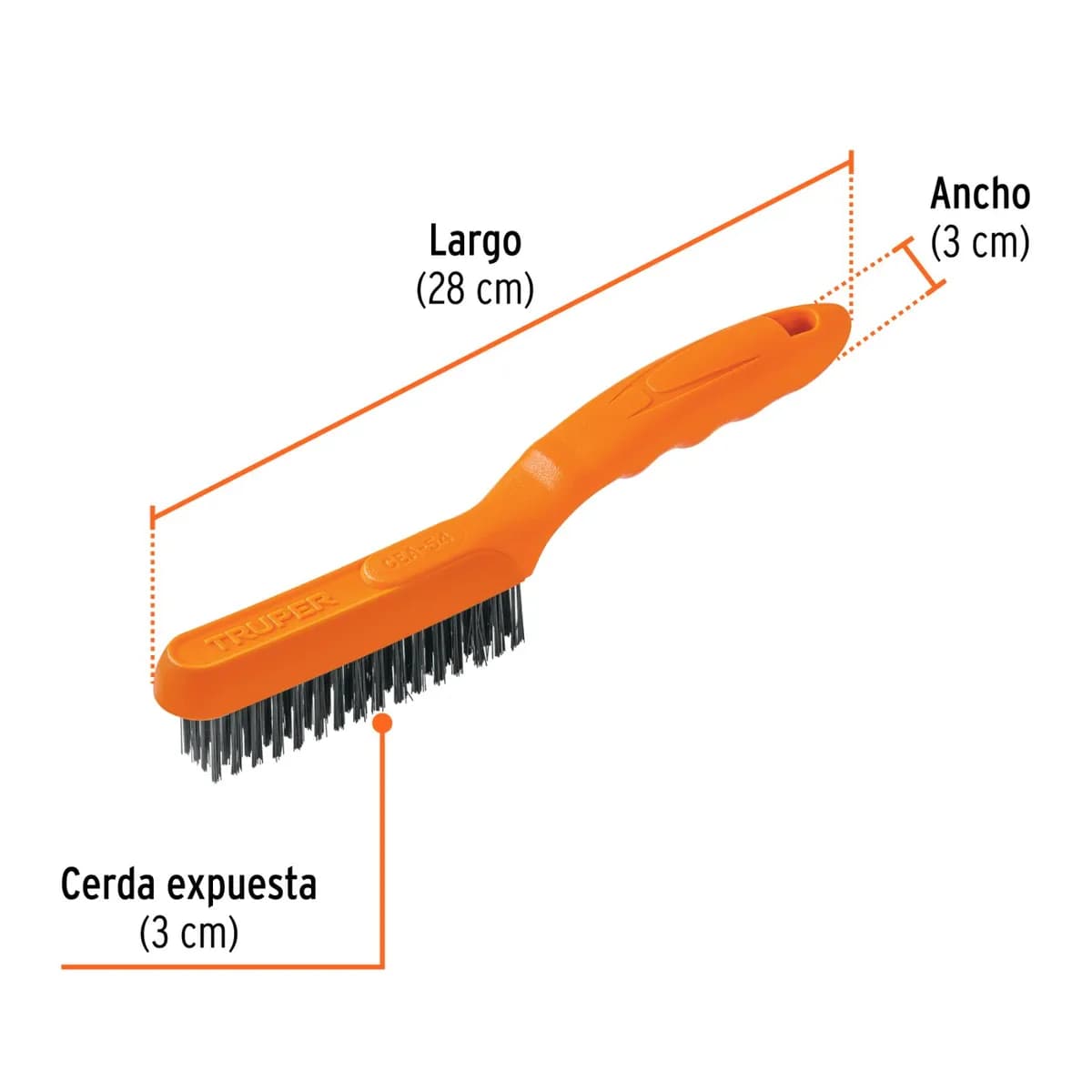Cepillo Alambre Mango 4x16 hileras TRUPER CEA-54 11559 de mano