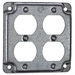 TAPA 4x4 Metalica P/TOMA CORRIENTE DOBLE