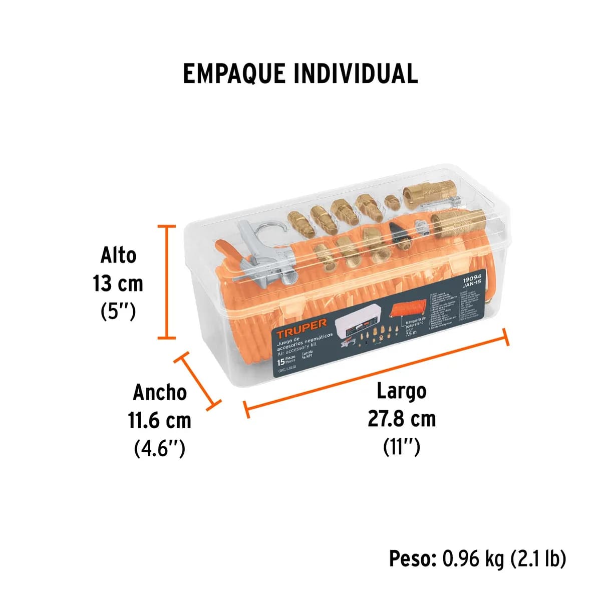 JUEGO AIRE LIMPIAR E INFLAR 15PZAS TRUPER 19094 JAN-15 19094