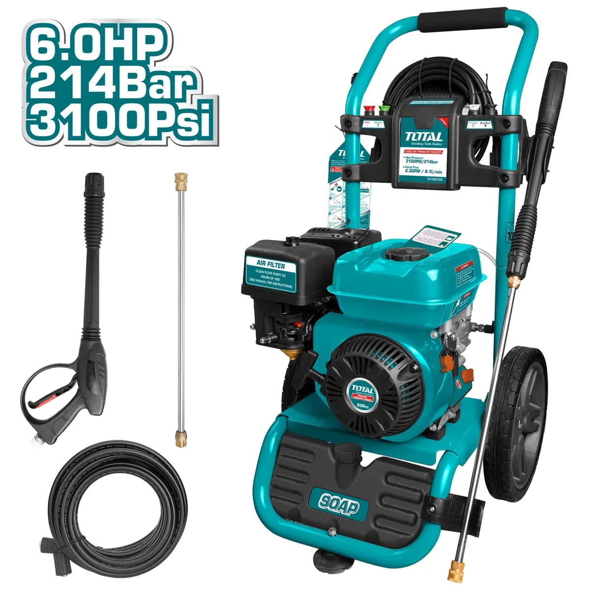 Hidrolavadora TOTAL gasolina 6hp 3100psi tgt250105 051115
