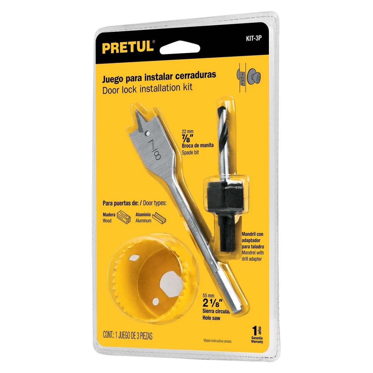 KIT P/INSTALAR CERRADURA PRETUL 3PC KIT-3P 23549