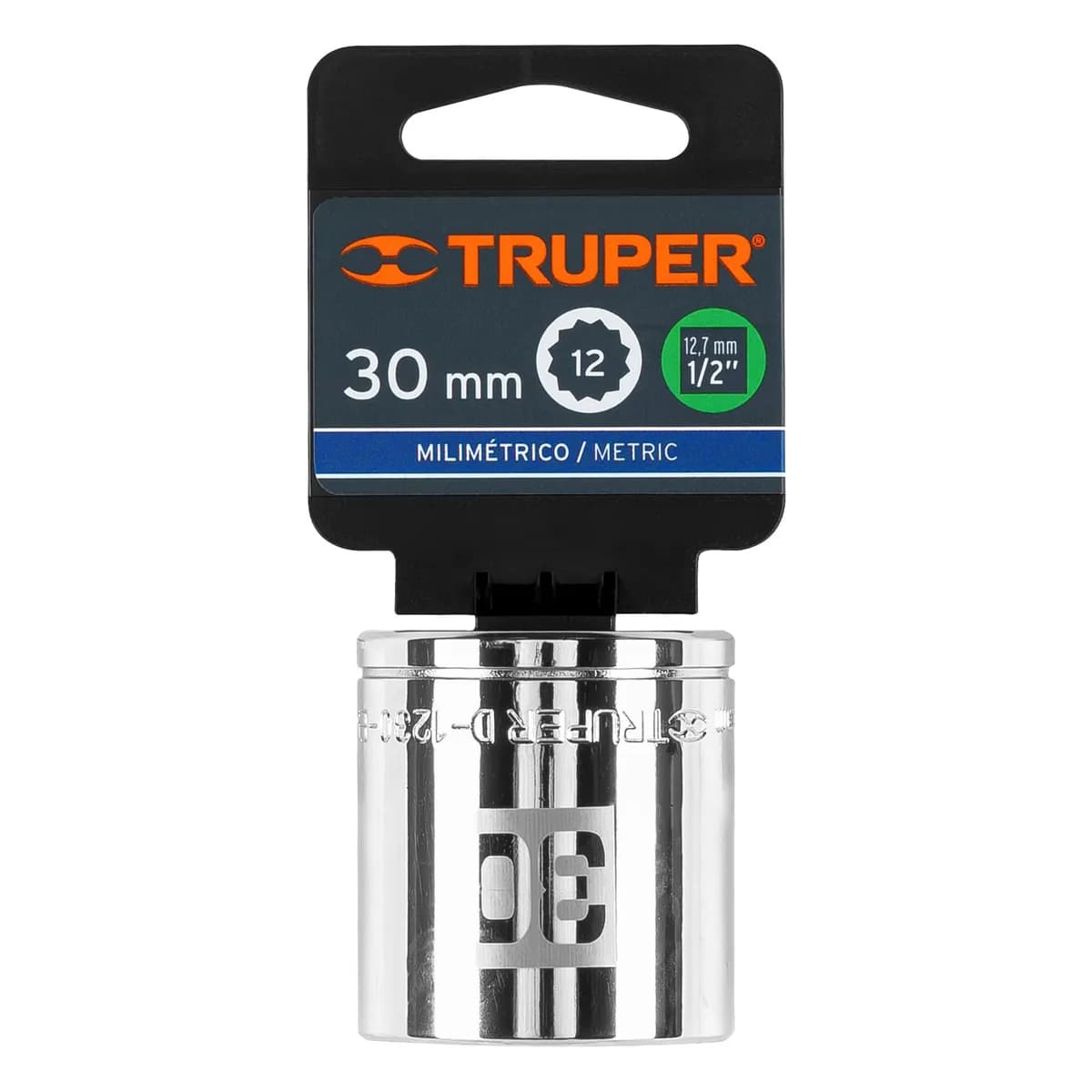 CUBO 30mm X 1/2 ESTRIADO TRUPER D-1230-EM 13544 MECANICO