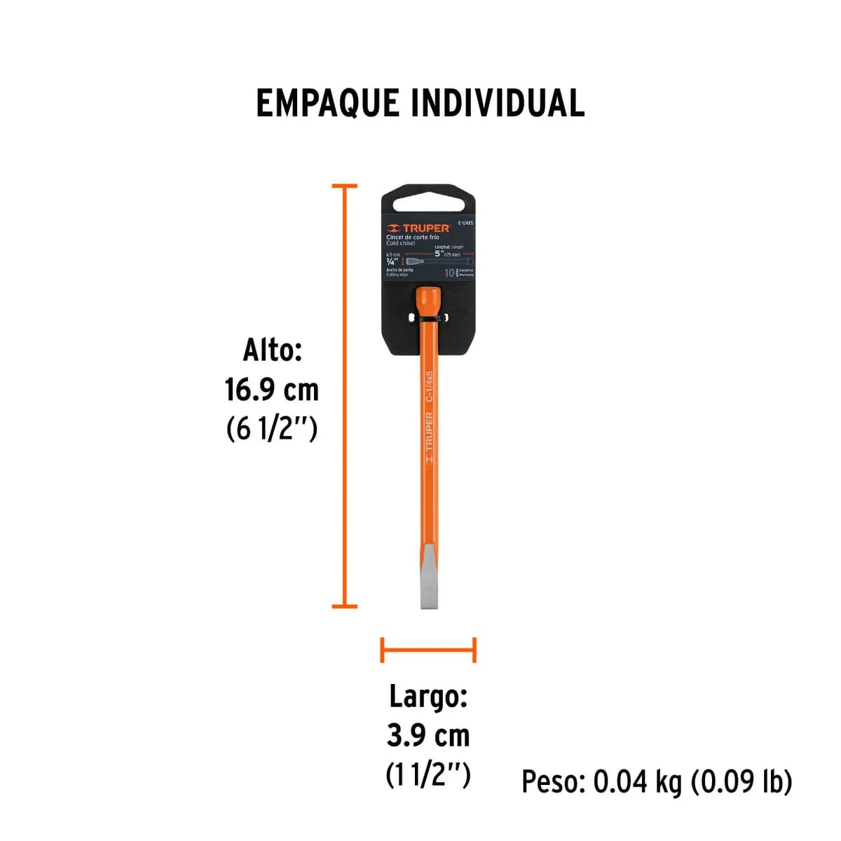 CINCEL PLANO 1/4X5 TRUPER C-1/4X5 12100