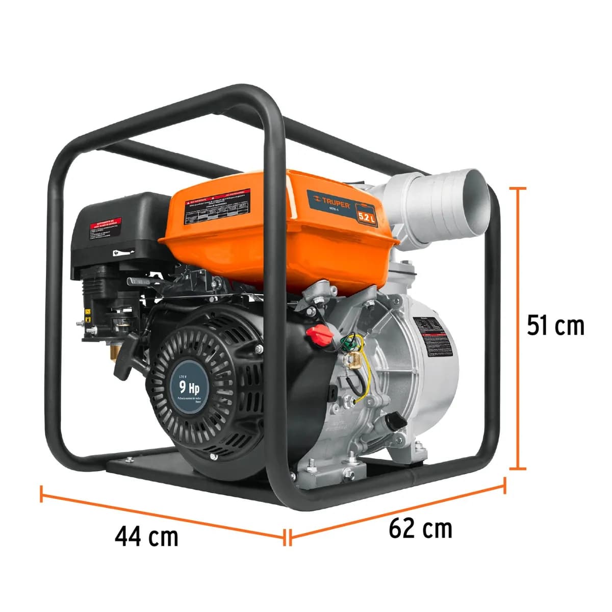 MOTOBOMBA TRUPER 8HP 4PULG SALIDA motb-4 17118 1500 L/min 6,710w