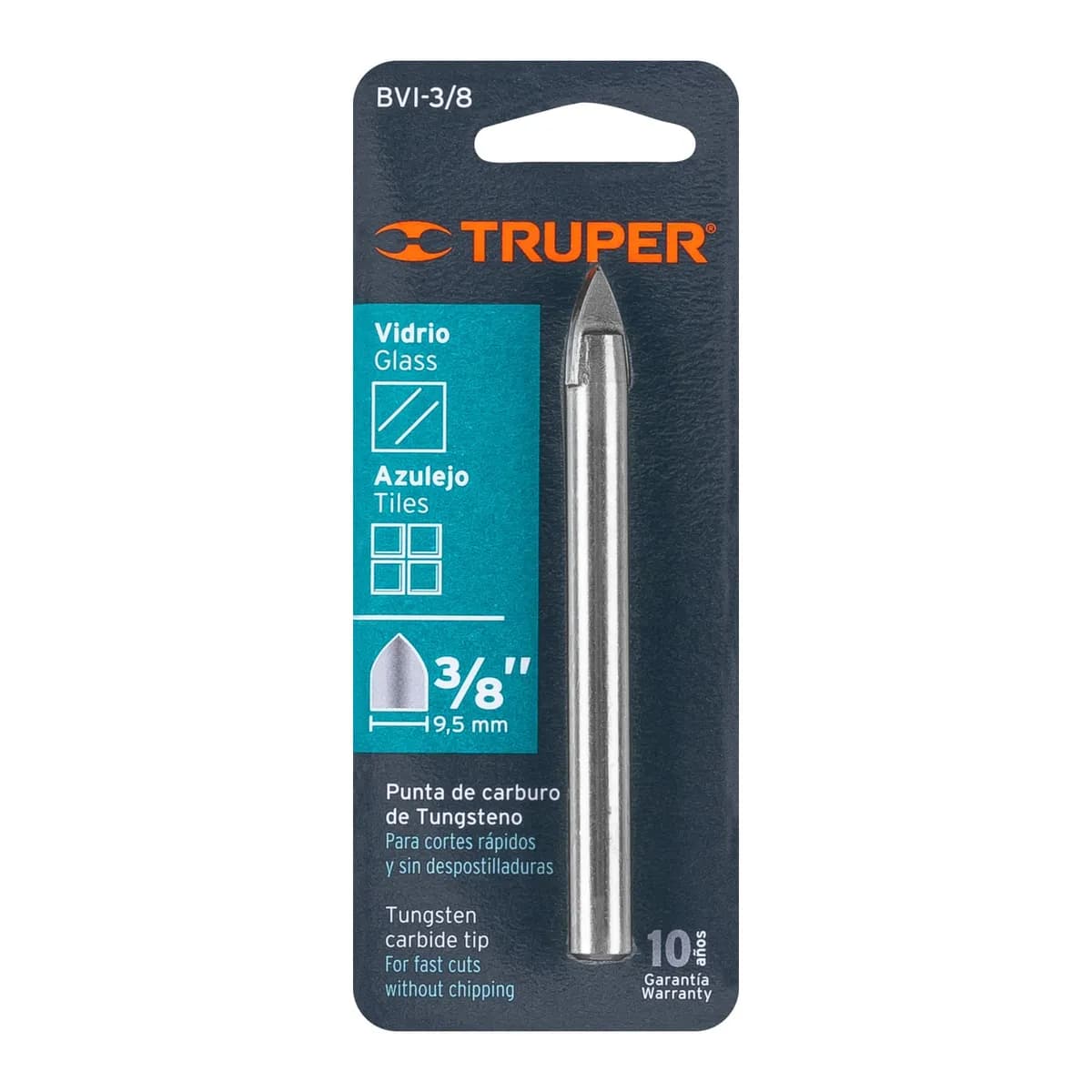 Barrena p/vidrio 3/8 ceramica azulejo TRUPER BVI-3/8 11704