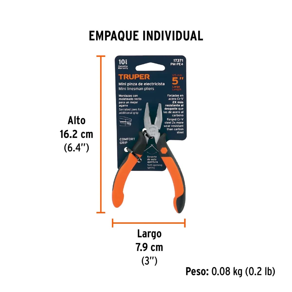 PINZA TRUPER MINIATURA PM-PEA DE 4 1/2 pm-pe4 17371 alicate electricista