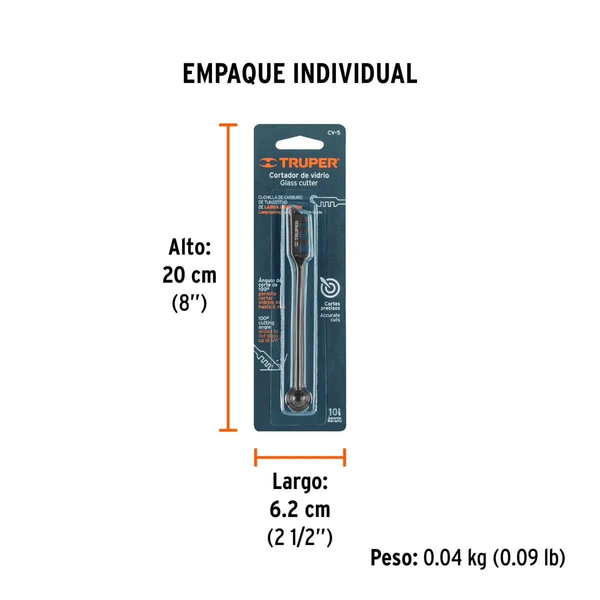 CORTAVIDRIO TRUPER CV-5 METAL NEGRO 12953