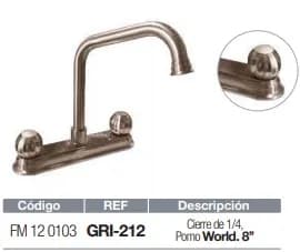 MEZCLADORA P/FREGADERO SATINADA FERMETAL GRI-212