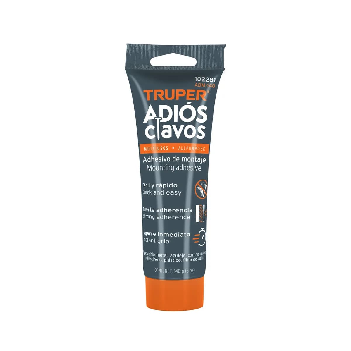 ADHESIVO ADIOS CLAVOS TRUPER 140G ADM-140 102281