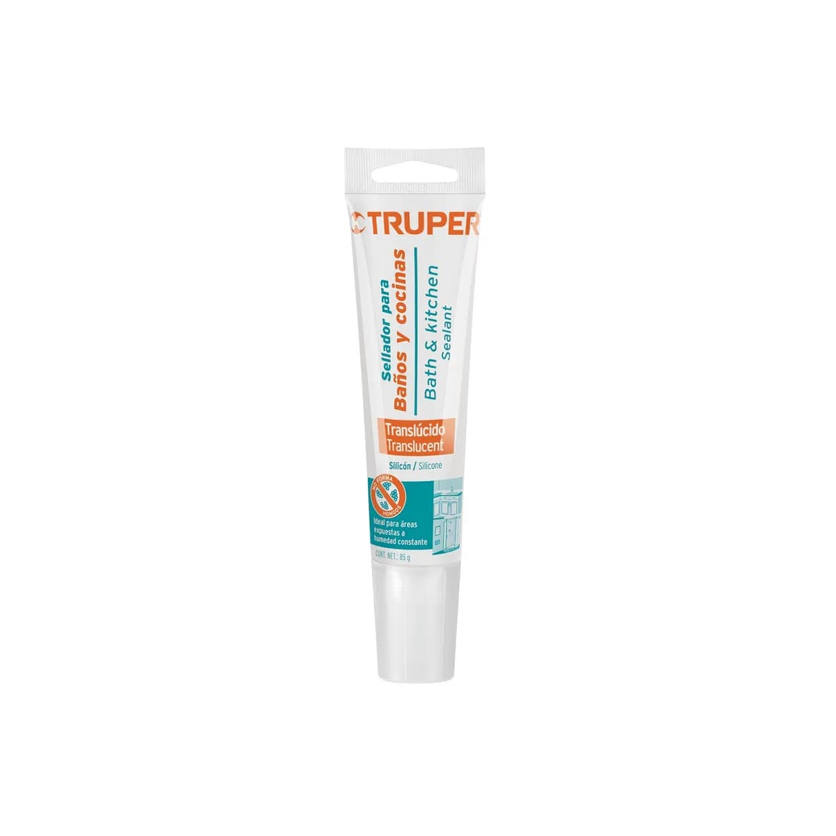 SILICON TRUPER CLEAR banos y cocinas antihongo 85G 18567 transparente
