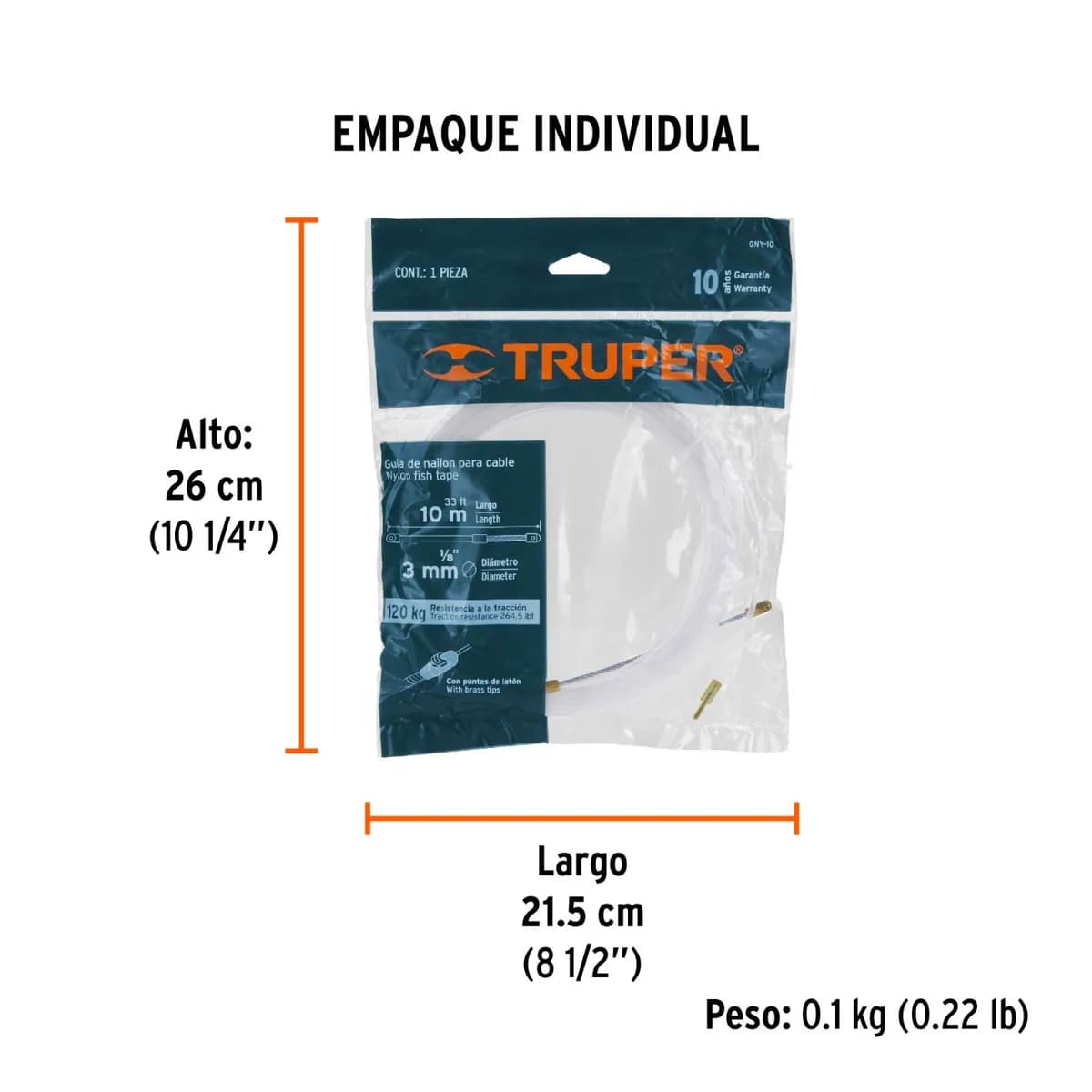 GUIA DE NYLON P/CABLE 10M TRUPER 17755