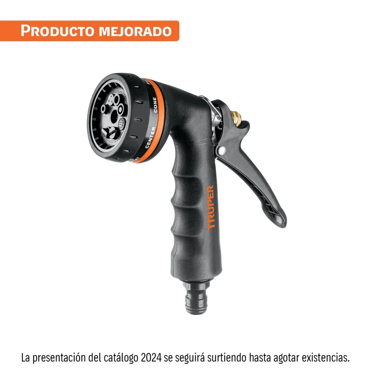 Pistola metal 8 modos p/Manguera riego c/Recubrimiento goma TRUPER PR-208 18477