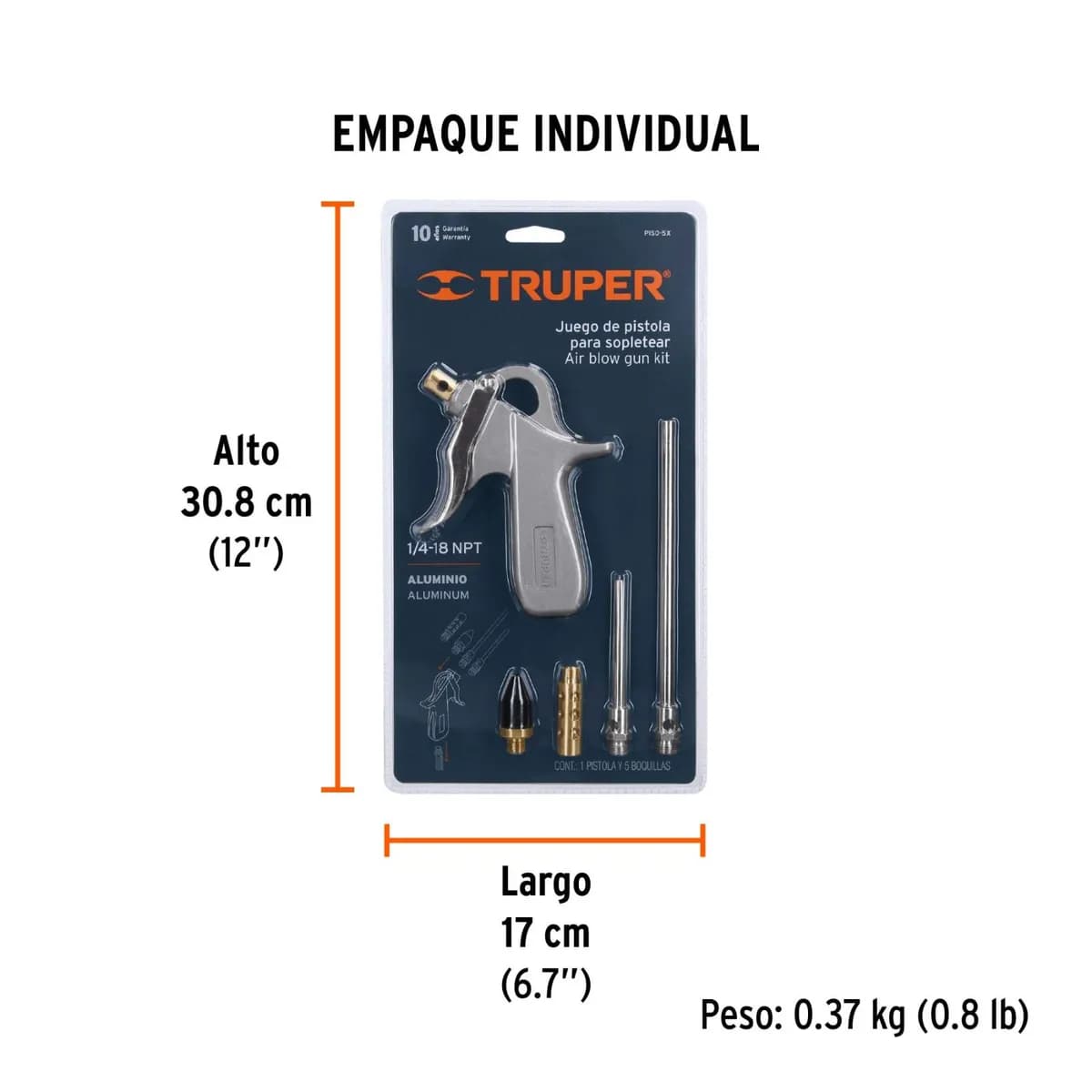 PISTOLA P/SOPLETEAS C/5 BOQUI TRUPER piso-5x 10645