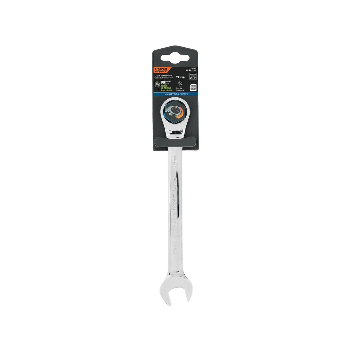 LLAVE COMBINADA 19mm C/MATRACA TRUPER LL-1219MX 15749