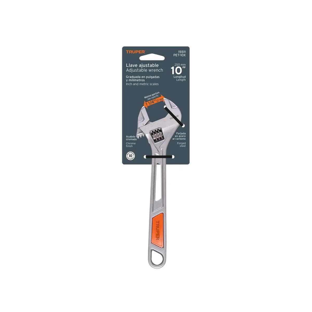Llave ajustable 10 TRUPER M/VINIL PET-10X 15511