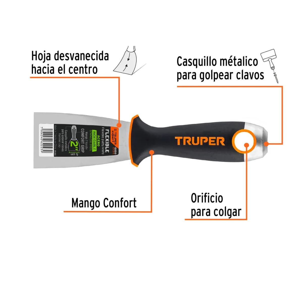 ESPATULA FLEX INOX TRUPER 2 ET-2FX 15850