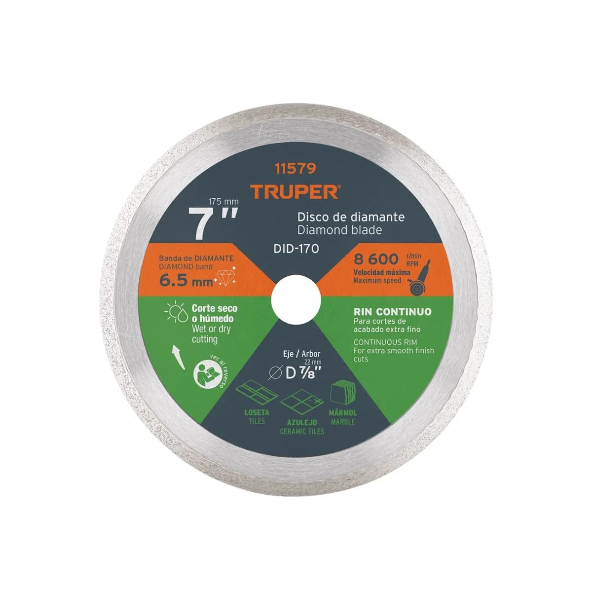DISCO DIAMANTE TRUPER 7 CONTINUO DDT-804C 11579